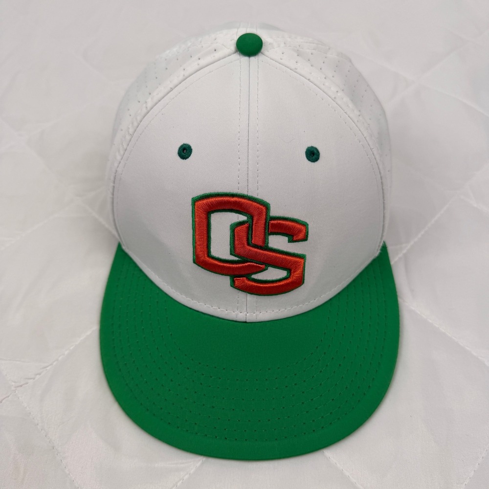 The Game Pro OS Ducks Hat Large White Green Orange Fitted Baseball Cap